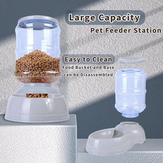 Automatic Dog Feeders,3 Gallon Capacity Gravity Food Dispenser for Large Dogs,Automatic Dog Feeder Large Breed, Pet Feeder Station Food Dispenser
