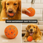 2025 Upgraded Version of Smart Interactive Dog Toy, Made of Safer and Stronger E-TPU Material, with Built-in Anti-mistouch Switch, Suitable for All Dogs to Keep Them Busy (Orange, Large)