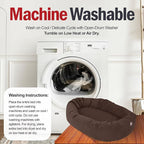 Majestic Pet 52 Inch Suede Shredded Memory Foam Mix Calming Extra Large Dog Bed Washable 52 x 35 x 11 (Inch) - Cozy Soft Round Donut Dog Bed with Spine for Head Support - Pet Bed Chocolate