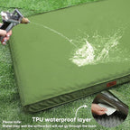 Outdoor Extra Large Dog Crate Bed, Big Waterproof Dog Bed for Large Dogs, Orthopedic Egg Foam Pet Bed Mat with Removable Cooling Cover, Light Green