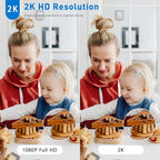 2K Home Security Camera, Indoor Camera for Dog/Pet/Elder/Baby Monitor, Smart Phone App Siren, 2-Way Audio, Advanced Motion Detection Night Vision, 4pcs，SD/Cloud Storage, Alexa Compatible