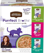 Rachael Ray Nutrish Purrfect Broths Wet Cat Food, Variety Pack, 1.4 Ounce Pouch (Pack of 24), Grain Free