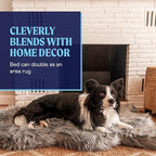 PupRug Orthopedic Dog Bed for Large Dogs with Fluffy Soft Faux Fur and Memory Foam for Joint Pain Relief, Machine Washable and Waterproof Couch Bed, Charcoal Grey, Large/Extra Large