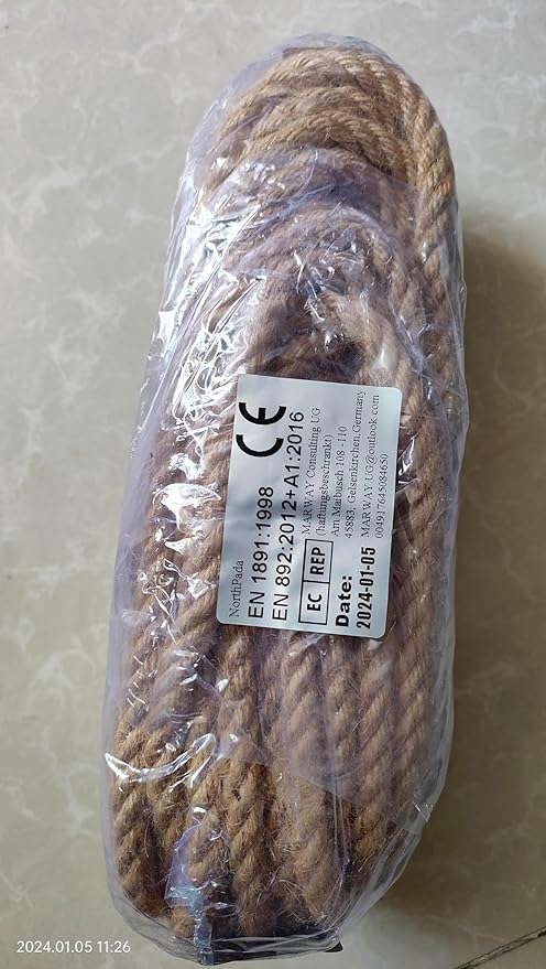 5/16 inch (8mm) x 164 ft (50Meter) Natural Sisal Hemp Rope Heavy Duty Thick Twine for Cat Scratcher Post Tree, Garden, Binding, Crafts Packing Material