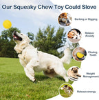 2 Pack Indestructible Squeaky Dog Balls for Aggressive Chewers, Durable Rubber Chew Toys for Teething, Anxiety Relief Perfect for Large, Medium Breeds, Indoor Outdoor Use