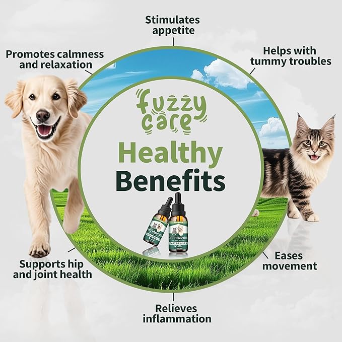 2Pack Hemp Oil for Dogs & Cats, Anxiety & Stress Relief Drops with Omega 3-6-9,Hemp Oil Helps with Pain, Stress, Sleep, Arthritis, Seizures Support, Calming Pet Supplement for Small & Large Pets