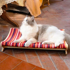 DIY Felt Cat Scratcher Bed, Durable Scratching Pad for Indoor Cats, Sturdy Solid Beech Wooden Cats Scratcher, Lounger & Sleep & Scratch (Extra-Larger), Red