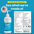 Wild-Caught Omega 3 Fish Oil for Dogs & Cats, Liquid EPA DHA Supplement for Skin, Coat, Joints & Heart, Low-Odor Omega 3 Drops for Small Dog Breeds & Cats with Itchy Skin, 16 oz