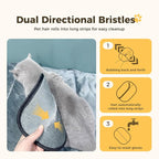 3 Pcs Electrostatic Pet Hair Removal Gloves with Bidirectional Bristle Design, Washable Reusable Cat Dog Hair Remover Grooming Glove Tool for Furniture, Bed Sheets,Car Seat (Black)