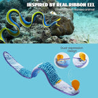 Nocciola EEL Squeaky Dog Toy, Tough No Stuffing Toy for Tug of War, Puppy Interactive Puzzle Fun to Keep Them Busy, Cognitive Crinkle Dog Toy for Large Medium Small Breed, Blue