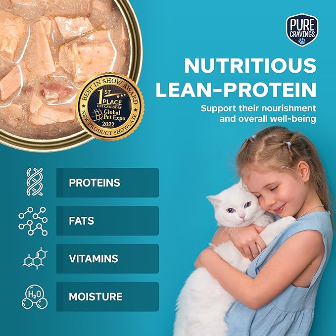 Tuna and Pumpkin Pate, Canned Wet Cat Food, 100% Mercury-Tested, Moist Can Fish, Grain-Free Protein, Non-GMO, 12 Pack