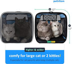 petisfam Soft Pet Carrier for Large and Medium Cats, 2 Kitties, Small Dogs. Easy to Get Cat in, Great for Cats That Don't Like Carriers (Blue)