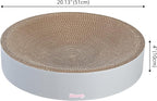 CSR1010K Nelson 20.13" Modern Cardboard Round Bowl Cat Scratcher with Catnip, Fog