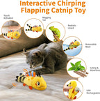 PETGEEK Gigwi Flapping Cat Toys for Indoor Cats, Rechargeable Lifelike Interactive Lizard Cat Toy Tweet, 2 Modes Wagging Tail Catnip Toy, Automatic Cat Toys for Kitten Cats Self Play, Touch Activated