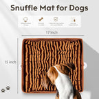 Snuffle Mat for Dogs, Dog Puzzle Mat, Interactive Dog Toys for Enrichment,Sniff Mats with Non-Slip Backing,Suitable for Breeds and Sizes of Dogs (Brown, 17" X 15")