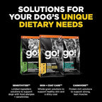 Go! Solutions Skin + Coat Care, Dry Dog Food, Duck Recipe with Grains, 22 lb Bag