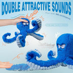 LEGEND SANDY Tough Dog Toys, Stuffed Chew Large Dog Toys to Keep Them Busy, Interactive Squeaky Tug of War Doggie Toy, Crinkle Blue Octopus (Blue Octopus 2p)
