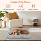 Pet Heating Pad for Cats Dogs, Electric Cat Heating Pad Indoor with Timer, 9 Level Temperature Dog Heating Pad Waterproof Heated Dog Pad Mat for Puppy Dog Cat (28.0x18.0 inch)