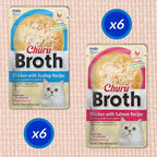 INABA Churu Broth for Cats, Side Dish Pouch, 1.4 Ounces per Pouch, 12 Pouches, Chicken Variety