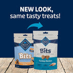 Blue Buffalo Bits Soft Dog Treats for Training, Made With Natural Ingredients & Enhanced with DHA, Turkey Recipe, 4-oz Bag