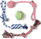 Fida Dog Rope Toys 4 Pack, Puppy Teething Sturdy Cotton Chew Tug Ropes Indoor/Outdoor, Exercise Interactive Tug O'War Toys Set for Boredom Small-Meidum Dogs