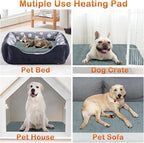 GASUR Heated Dog Bed, Waterproof Electric Dog Cat Heating Pad with Timer, Temperature Adjustable Heatded cat Bed for Winter,Auto Power-Off,Anti-bite Heating Pad for Dogs Cats-47''x28'', XLarge
