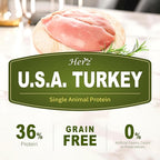 Herz Air-Dried Dog Food – U.S.A Turkey Breast Recipe 2 lb, Single Pure-Meat, Grain Free, All Natural, High Protein, Limited Ingredients