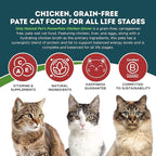 Only Natural Pet PowerPate Grain-Free Chicken Dinner Wet Cat Food - Holistic, High Protein w/Chicken & Broth - Balanced Nutrition for Kitten & Cats of All Life Stages, 2.75 oz Cans, Case of 12 (C)