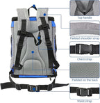 Kritter Planet Pet Carrier Backpack for Cats Dogs, Breathable Pet Backpack with 4 Mesh Window, Portable Pet Carrier for Camping