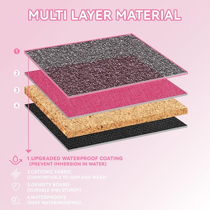 Outdoor Cat House for Shelter Feral Cat, Outside Waterproof Cat House for Outdoor/Indoor Cats, Insulated Cat Bed for All Seasons with Cozy Cushion (Rose Pink, Large Zip Style)