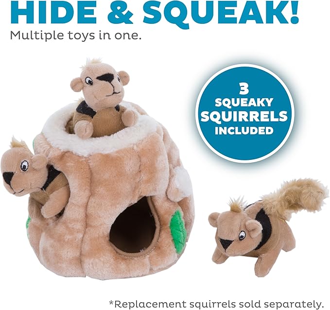 Outward Hound Hide A Squirrel Plush Dog Toy Puzzle, Small