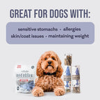 Polkadog Cod Skins for Dogs (12oz Shortie) - Single Ingredient, Wild-Caught Fish Skin Dog Treats for All Breeds – High in Lean Protein & Omega-3. Hypoallergenic, Grain Free. Handcrafted & Made in USA