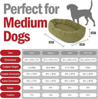 Majestic Pet 32 Inch Suede Shredded Memory Foam Mix Calming Medium Dog Bed Washable 32 x 23 x 7 (Inch) - Cozy Soft Round Donut Dog Bed with Spine for Head Support - Pet Bed Sage