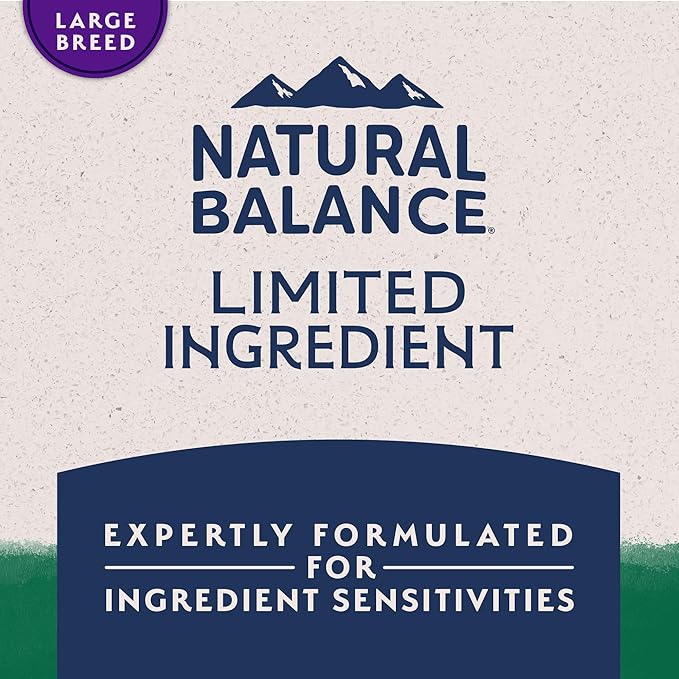 Natural Balance Limited Ingredient Large Breed Adult Dry Dog Food with Healthy Grains, Lamb & Brown Rice Recipe, 26 Pound (Pack of 1)