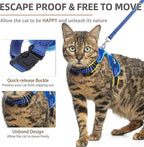PUPTECK Cat Harness and Leash Set Escape Proof, Reflective Adjustable Soft Mesh Kitten Vest Harness for Walking Travel, Navy Blue, S