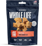 Whole Life Cat Just One Salmon Freeze Dried Cat Treats - Human Grade High Protein Food, Healthy Training Snacks, Freeze Dried Salmon Food Toppers, USA Made Natural Treats - 2.5 oz (Pack of 1)