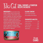Tiki Cat Aloha Friends, Tuna, Shrimp & Pumpkin, Grain-Free & High Moisture, Wet Cat Food for All Life Stages 3 oz. Cans (Pack of 12)
