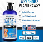 Omega 3 Fish Oil for Dogs - Better Than Salmon Oil - Dog Fish Oil Supplement to Reduce Shedding & Itching - Supports Joints, Brain, and Heart Health - Skin and Coat Supplement - Liquid Fish Oil