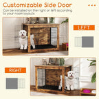 PETSITE Dog Crate Furniture for Small/Medium Dogs, 33" Indoor Pet House Side End Table w/Cushion, Double Doors, Heavy-Duty Chew-Resistant Wood Metal Dog Kennel up to 45 LBS (33 x 22 x 25.5 Inches)
