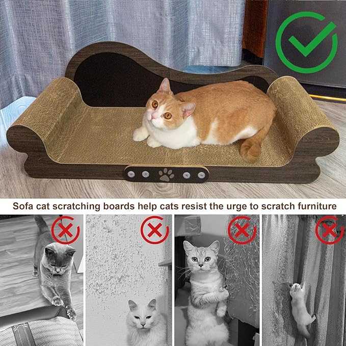 Cat Scratcher Couch Cat Scratching Bed Large Cat Scratcher Bed Cat Lounge Bed Scratching Pad for Indoor Cats