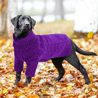 ASENKU Knitted Dog Sweater, Pullover Big Thermal Dog Winter Sweater, Turtleneck Doggy Sweaters for Large Medium Dogs Boy Girl,Warm Pet Sweatshirt for Boston Terrier,French Bulldog,L
