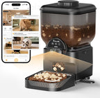 Automatic Pet Feeder for Cat and Dog - 6L Auto Cats Food Dispenser with Camera - WiFi App Control Smart Feeders with Timed - Dogs Feeding Station with 15-Day Battery Life After Power Off