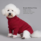 cyeollo Dog Sweater Warm Turtleneck Knitted Dog Christmas Sweaters with Sleeve Soft Winter Pet Clothes Sweaters for Dogs Girl