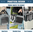 Cat Carrier Alaska Airline TSA Approved 17x11x9.5 Soft-Sided Small Pet Air Travel Carry Bag, Southwest Airplane Kitten 12lbs Crate in Cabin Under-Seat Traveling Cage Tiny Dog Under 8 Pound