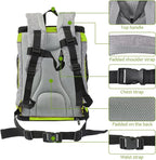 Kritter Planet Pet Carrier Backpack for Cats Dogs, Breathable Pet Backpack with 4 Mesh Window, Portable Pet Carrier for Camping