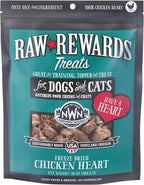 Northwest Naturals Raw Rewards Freeze-Dried Chicken Heart Treats for Dogs and Cats - Bite-Sized Pieces - Healthy, 1 Ingredient, Human Grade Pet Food, All Natural, Proudly Made in USA, 10 Oz