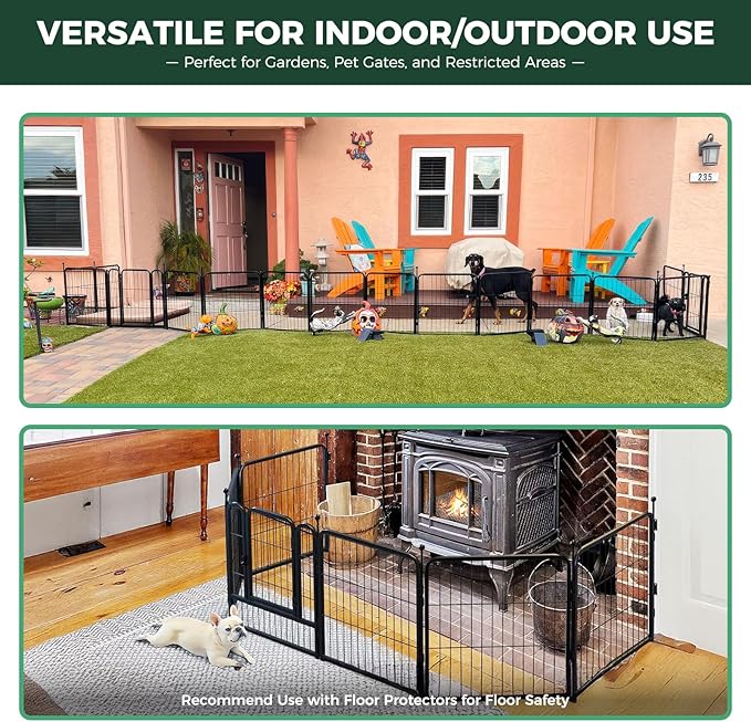 FXW Rollick Dog Playpen with Anchor Kit (Pack of 4) – 32 Inch 16-Panel Dog Pen for Medium & Large Dogs, Stable & Safe Indoor/Outdoor Play│Patented