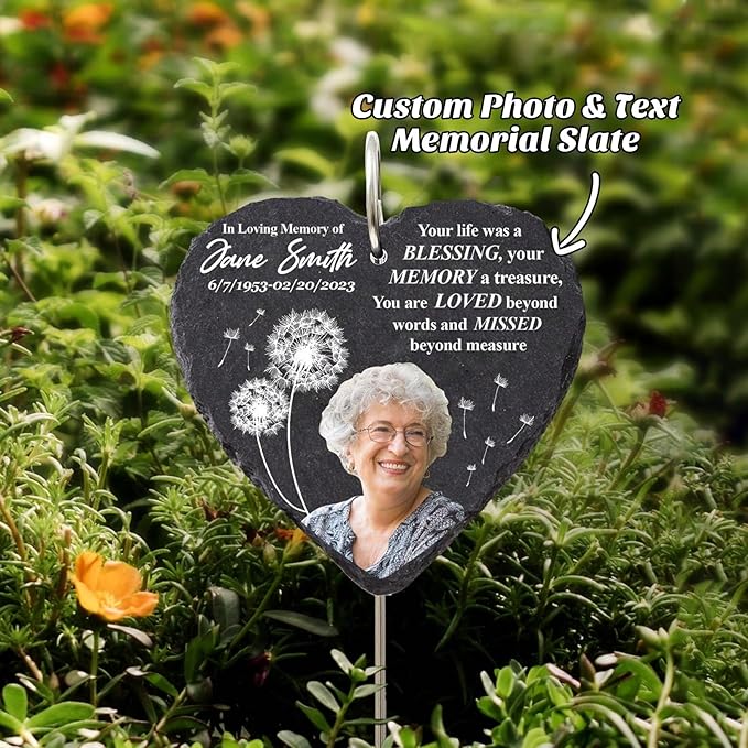 Engraved Pet Memorial Garden Stone with Stake, Custom Dog/Cat Loss Gift, Honor Your Beloved Pet, Personalized Outdoor Remembrance Gifts