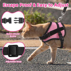 PUPTECK Cat Harness and Leash Set Escape Proof, Adjustable Reflective Kitten Jacket Easy Control, Pet Vest Harness for Cats Small Dogs Puppies Walking and Travel