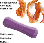 Playology Squeaky Dog Toy Fetch Stick | Durable Rubber Toys for Interactive Play | Bacon Scented Fetch Stick for Medium Dogs | Floating Dog Toy Made from Non Toxic Materials